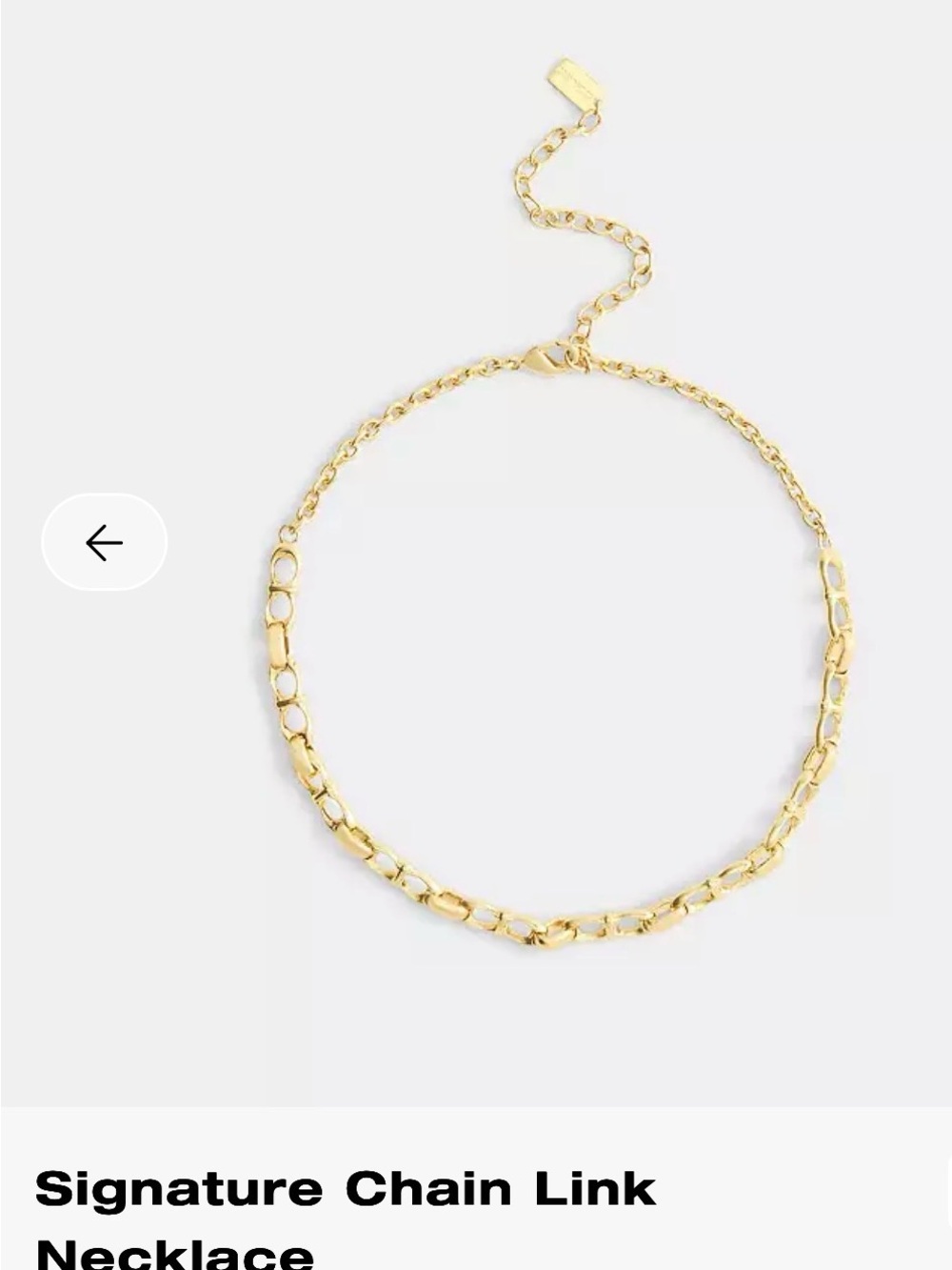 Coach Gold Signature Chain Choker Necklace